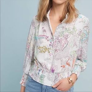 Anthropologie Maeve Rosa Paint by Numbers Blouse